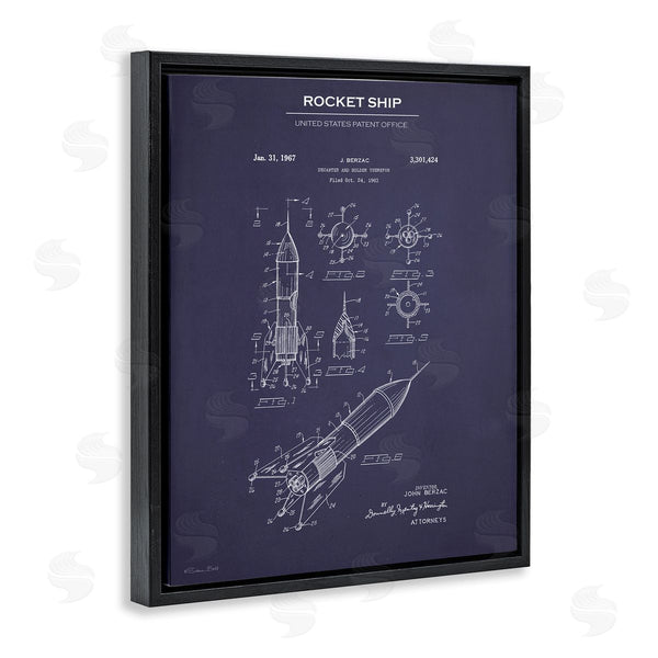 Stupell Industries Susan Ball | Rocket Ship Blueprint