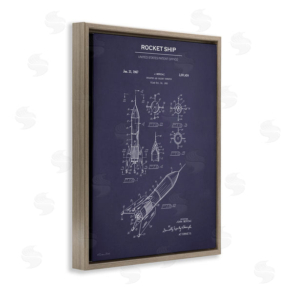 Stupell Industries Susan Ball | Rocket Ship Blueprint