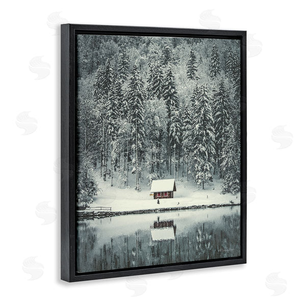 Stupell Industries Susan Ball | Snowy Woodland Hut Reflection Wall Art