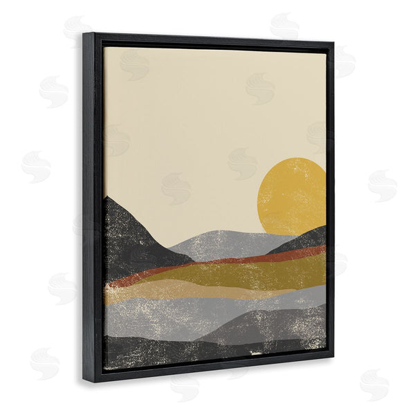 Stupell Industries Susan Ball | Sunrise Cliffs Modern Blocked Landscape Grunge Pattern Wall Art