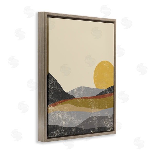 Stupell Industries Susan Ball | Sunrise Cliffs Modern Blocked Landscape Grunge Pattern Wall Art
