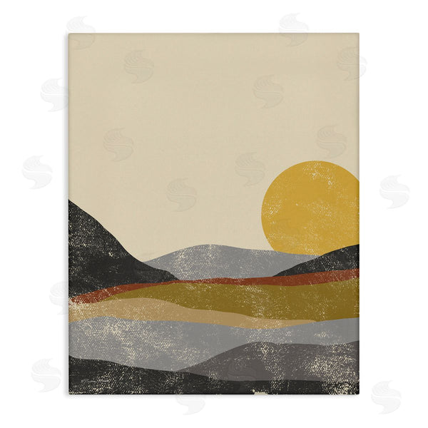stupell industries Susan Ball | Sunrise Cliffs Modern Blocked Landscape Grunge Pattern Wall Art