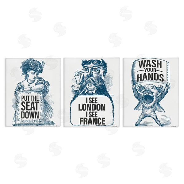 stupell industries Susan Ball | Vintage Hygiene Reminders Wall Art