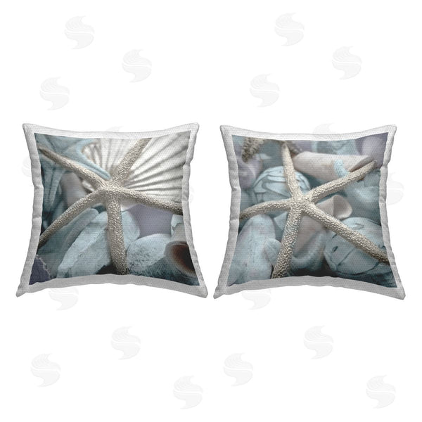 Stupell Industries Susan Bryant | Dry Distressed Starfish Printed Throw Pillow Set