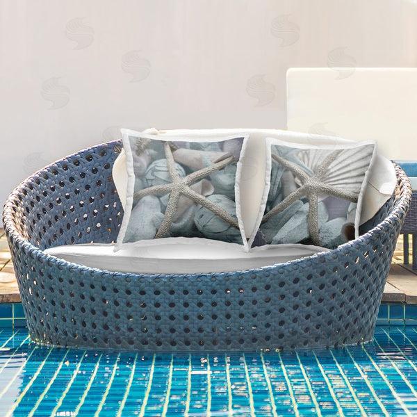 Stupell Industries Susan Bryant | Dry Distressed Starfish Printed Throw Pillow Set
