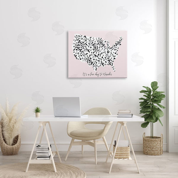 Stupell Industries Susan Bryant | Fine Day To Wander Sentiment Patterned US Map Wall Art