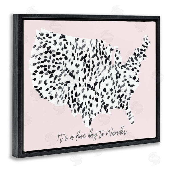 Stupell Industries Susan Bryant | Fine Day To Wander Sentiment Patterned US Map Wall Art