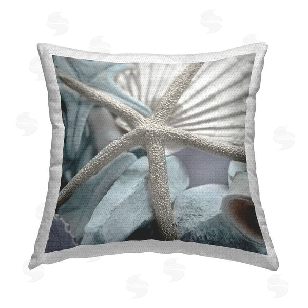 Stupell Industries Susan Bryant | Seashells & Starfish Printed Throw Pillow