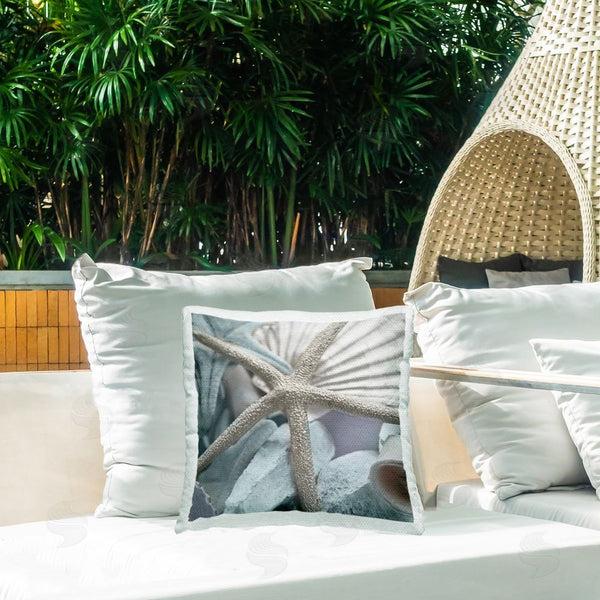 Stupell Industries Susan Bryant | Seashells & Starfish Printed Throw Pillow