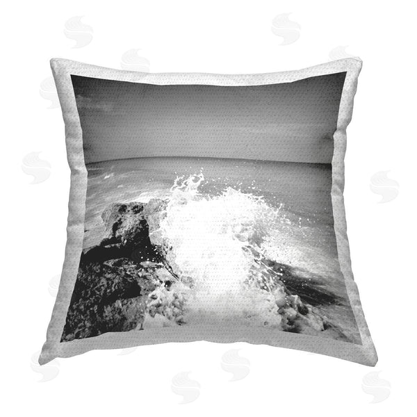 Stupell Industries Susan Bryant | Splashing Rough Waters Printed Throw Pillow