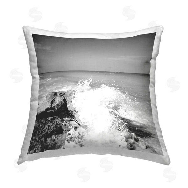 stupell industries Susan Bryant | Splashing Rough Waters Printed Throw Pillow