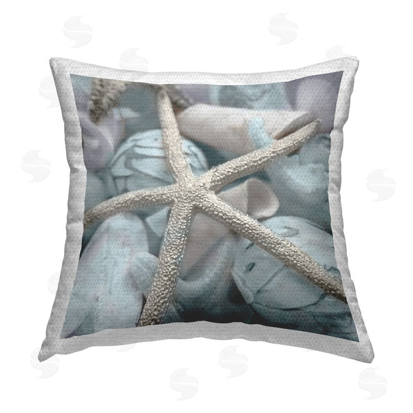 Stupell Industries Susan Bryant | Starfish & Various Shells Printed Throw Pillow