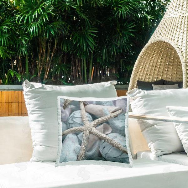 Stupell Industries Susan Bryant | Starfish & Various Shells Printed Throw Pillow
