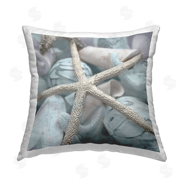 stupell industries Susan Bryant | Starfish & Various Shells Printed Throw Pillow