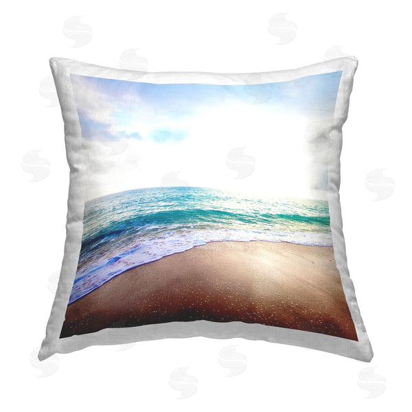 stupell industries Susan Bryant | Sun Shining over Beach Printed Throw Pillow