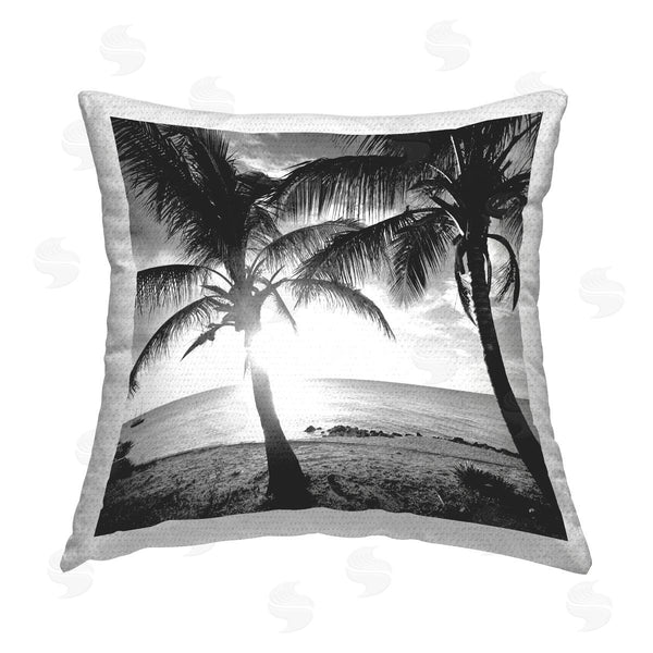 Stupell Industries Susan Bryant | Sunlit Palm Silhouettes Printed Throw Pillow