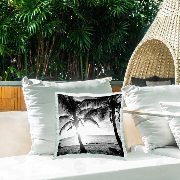 Stupell Industries Susan Bryant | Sunlit Palm Silhouettes Printed Throw Pillow
