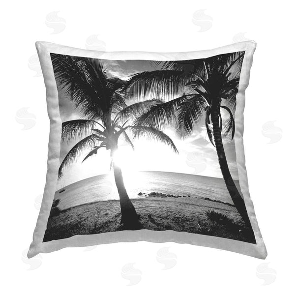 stupell industries Susan Bryant | Sunlit Palm Silhouettes Printed Throw Pillow