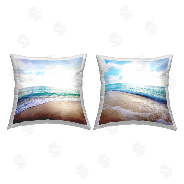 Stupell Industries Susan Bryant | Waves Breaking Shoreline Printed Throw Pillow Set