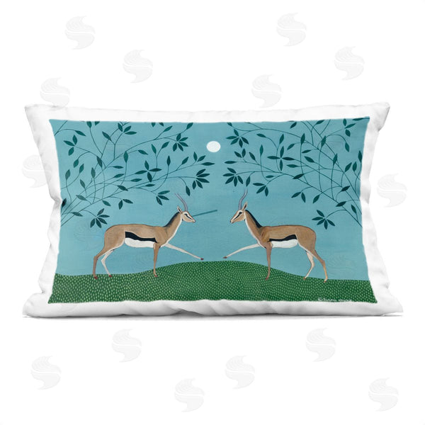 stupell industries Susan Henke | Gazelles Greeting Symmetry Printed Throw Pillow