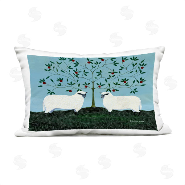 Stupell Industries Susan Henke | Symmetrical Orchard Sheep Printed Throw Pillow
