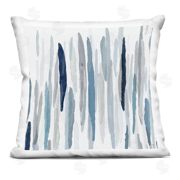 stupell industries Susan Jill | Abstract Brushed Rainfall Contemporary Blue Lines Printed Throw Pillow