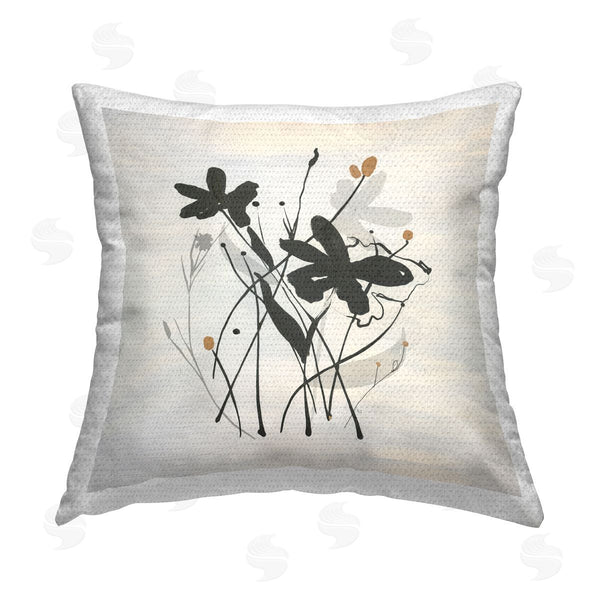 Stupell Industries Susan Jill | Abstract Flower Squiggles Printed Throw Pillow