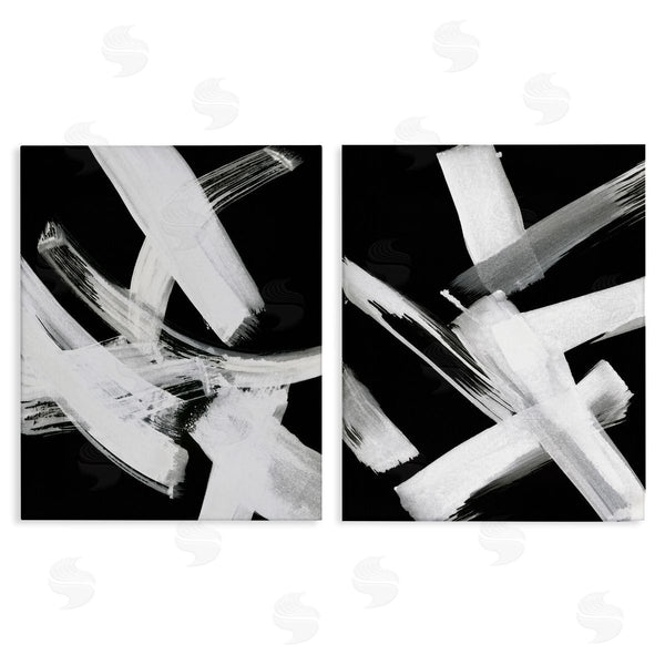 stupell industries Susan Jill | Abstract Lines White on Black Wall Art