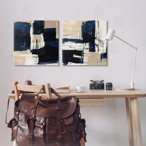 Stupell Industries Susan Jill | Abstract Navy Neutral Wall Art