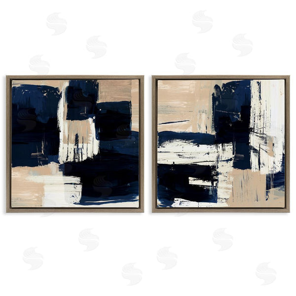 Stupell Industries Susan Jill | Abstract Navy Neutral Wall Art
