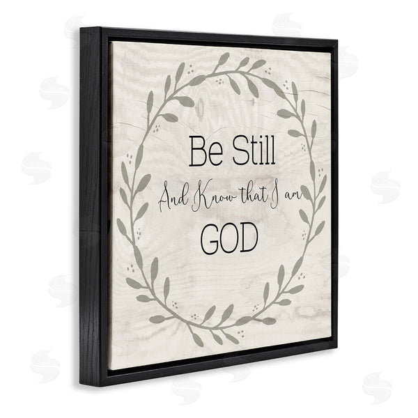 Stupell Industries Susan Jill | Be Still And Know Sentiment Green Vine Wreathe Wall Art