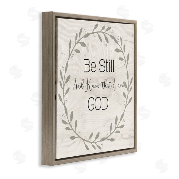Stupell Industries Susan Jill | Be Still And Know Sentiment Green Vine Wreathe Wall Art