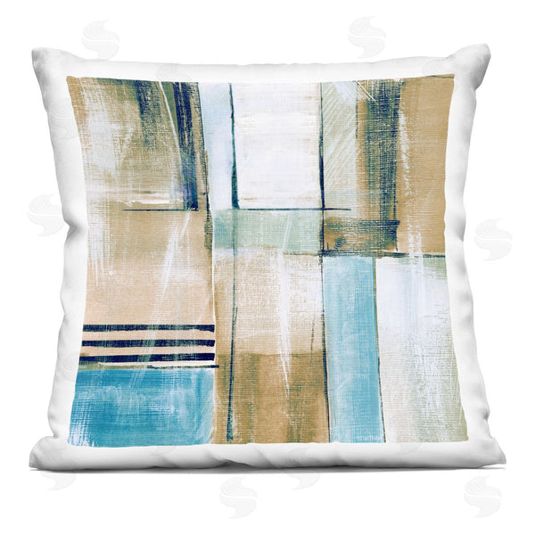 stupell industries Susan Jill | Blocked Neutrals Geometric Arrangement Printed Throw Pillow