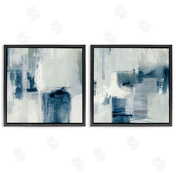 Stupell Industries Susan Jill | Blue & Grey Tone Brush Strokes