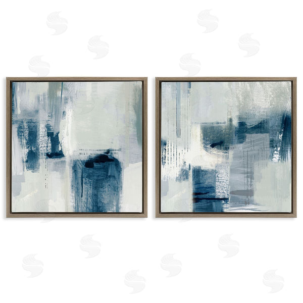 Stupell Industries Susan Jill | Blue & Grey Tone Brush Strokes