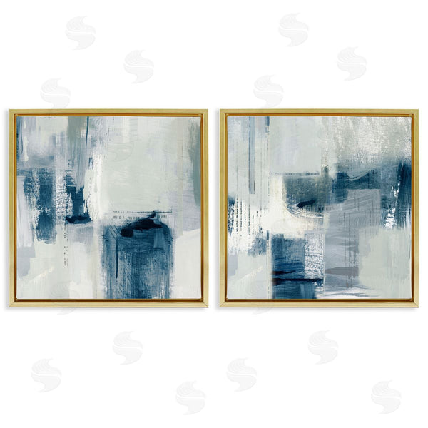 Stupell Industries Susan Jill | Blue & Grey Tone Brush Strokes