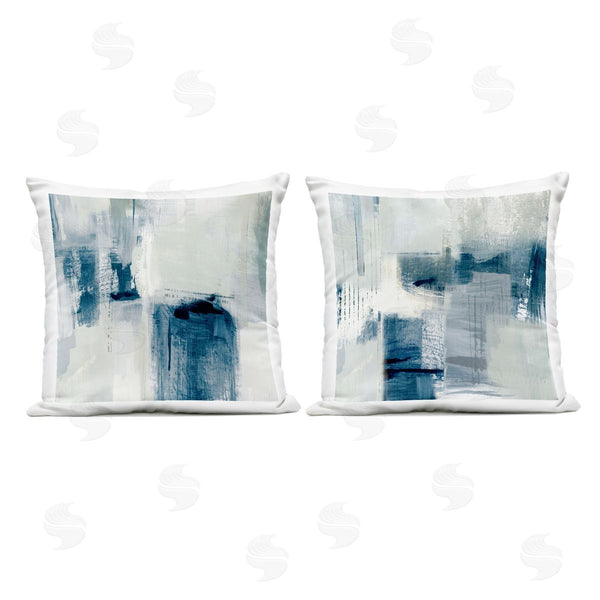 Stupell Industries Susan Jill | Blue & Grey Tone Brush Strokes Printed Throw Pillow Set