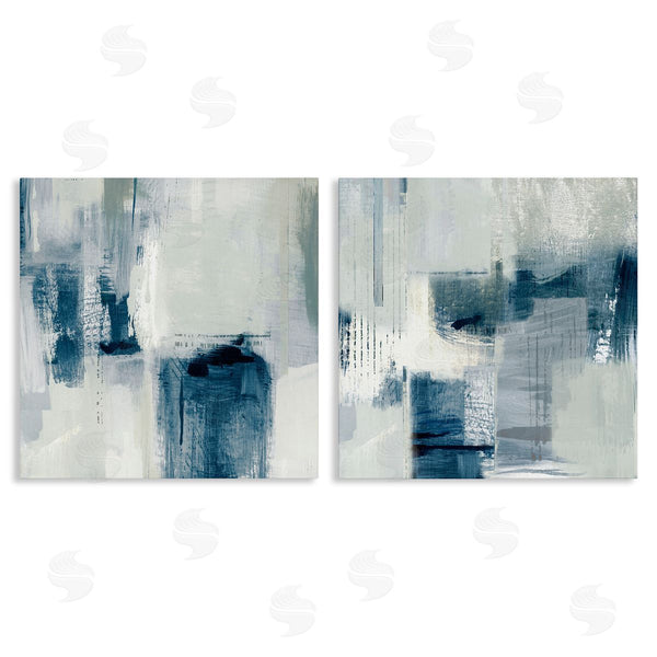 stupell industries Susan Jill | Blue & Grey Tone Brush Strokes