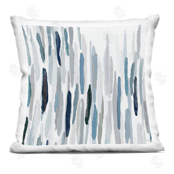 stupell industries Susan Jill | Blue Varied Abstract Brushed Rainfall Lines Printed Throw Pillow