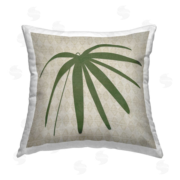 stupell industries Susan Jill | Boho Palm Leaf Printed Throw Pillow