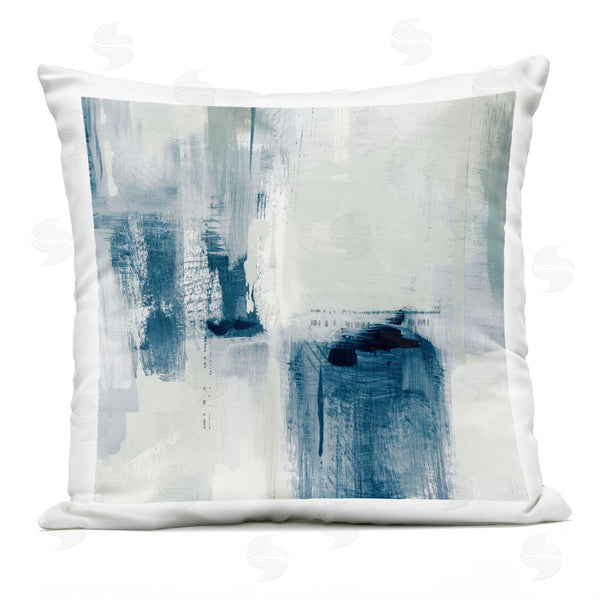 Stupell Industries Susan Jill | Brushed Blue & Grey Tones Printed Throw Pillow