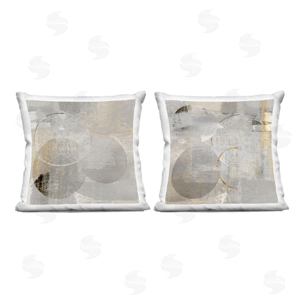 stupell industries Susan Jill | Brushed Muted Circle Shapes Printed Throw Pillow Set