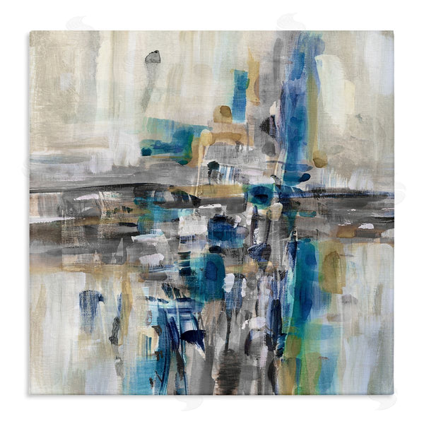 stupell industries Susan Jill | Chaotic Abstract Blue Arrangement Wall Art