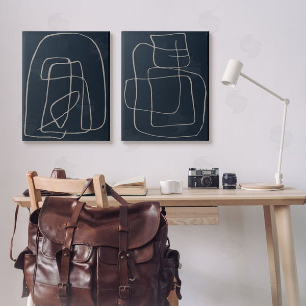 Stupell Industries Susan Jill | Contemporary Line Squiggle Shapes Wall Art