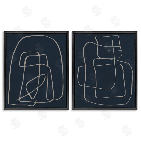 Stupell Industries Susan Jill | Contemporary Line Squiggle Shapes Wall Art