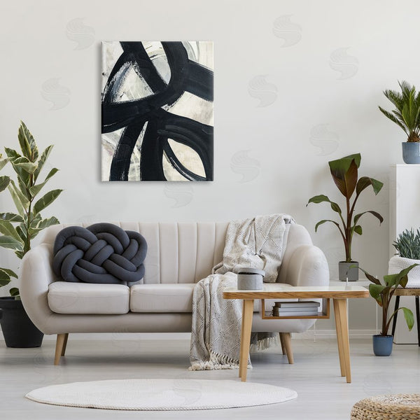 Stupell Industries Susan Jill | Dynamic Modern Black Paint Strokes Bold Abstract Wall Art