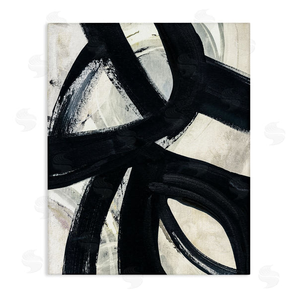 stupell industries Susan Jill | Dynamic Modern Black Paint Strokes Bold Abstract Wall Art