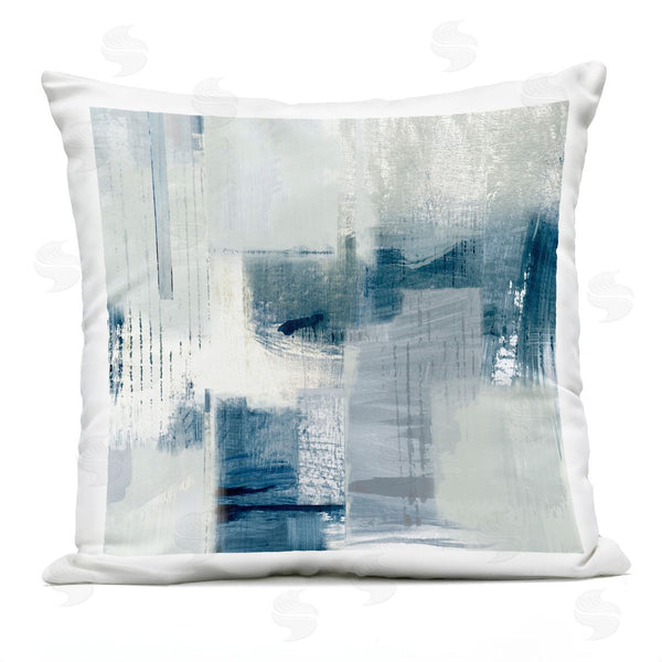 Stupell Industries Susan Jill | Faded Abstraction With Blues Printed Throw Pillow