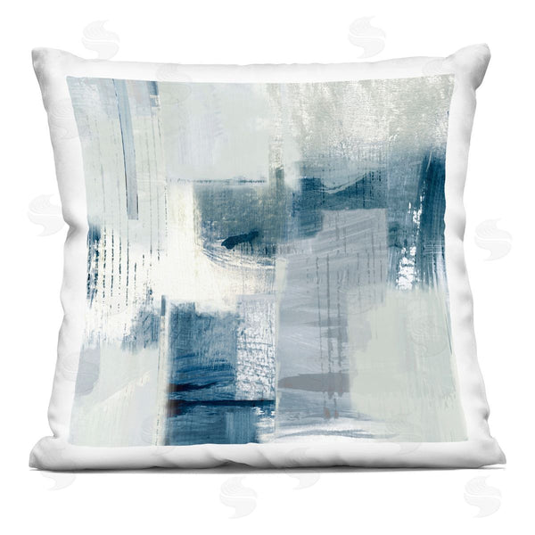 stupell industries Susan Jill | Faded Abstraction with Blues Printed Throw Pillow
