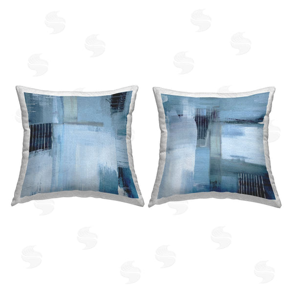 Stupell Industries Susan Jill | Funky Blue Abstracts Printed Throw Pillow Set